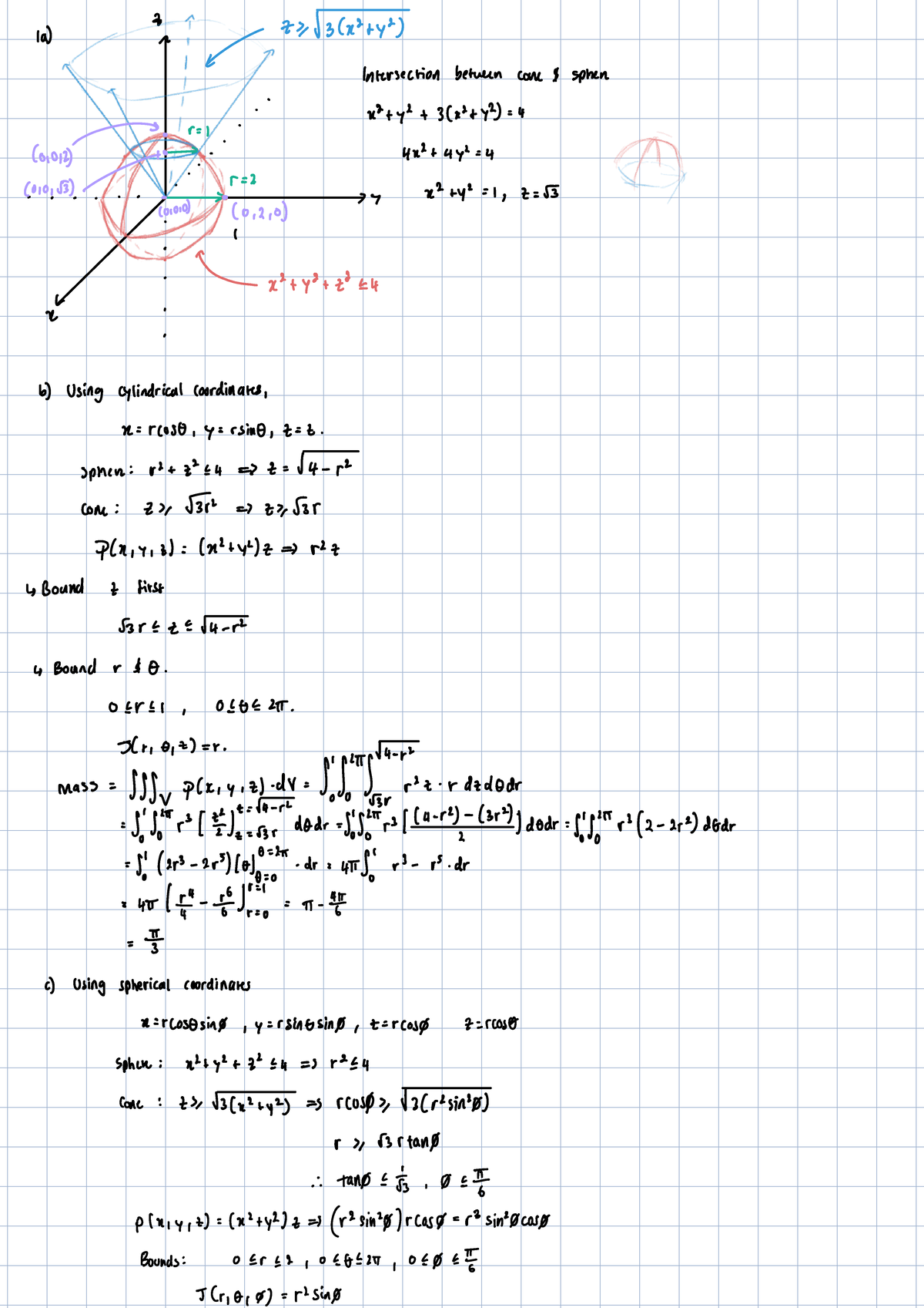Eng Math Assignment 1: Exploring cylindrical and spherical coordinates ...