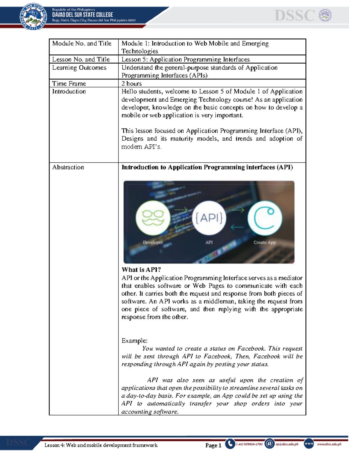 Module 1, Lesson 5: Understanding Application Programming Interfaces ...
