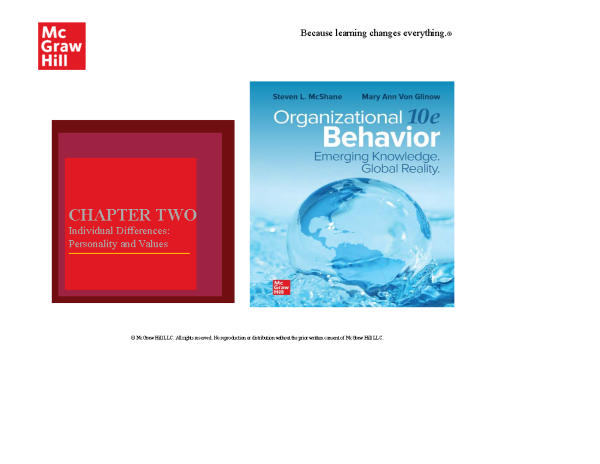 ADM501 - Chapter 2: Individual Differences in Personality and Values ...