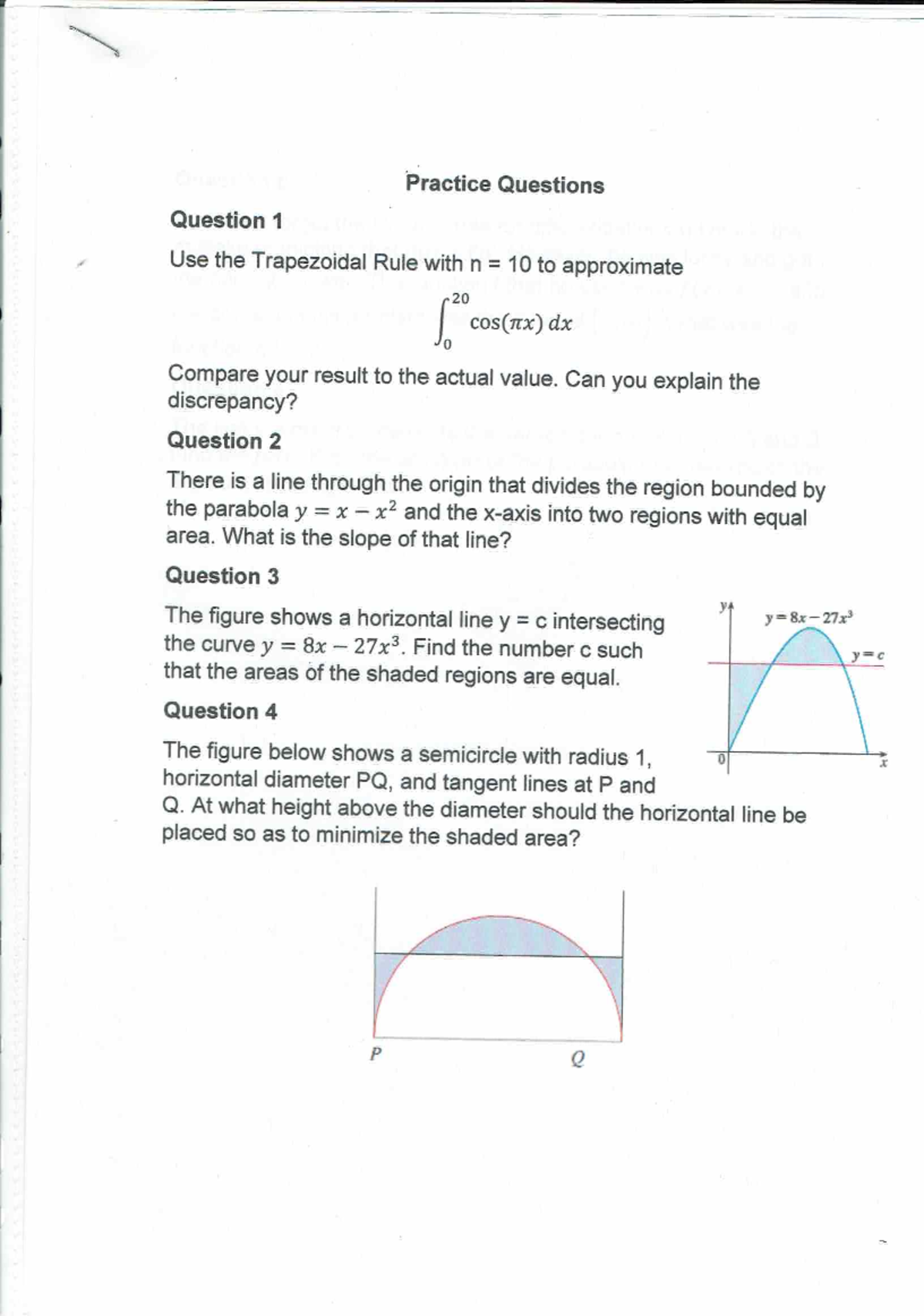 Methods Unit 3: Trapezoidal Rule Revision Questions - Studocu