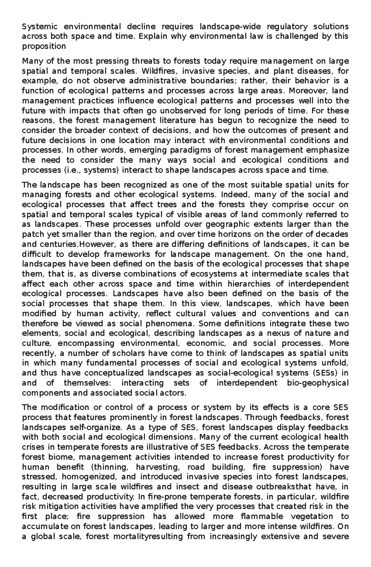 Systemic environmental decline requires landscape-wide regulatory ...