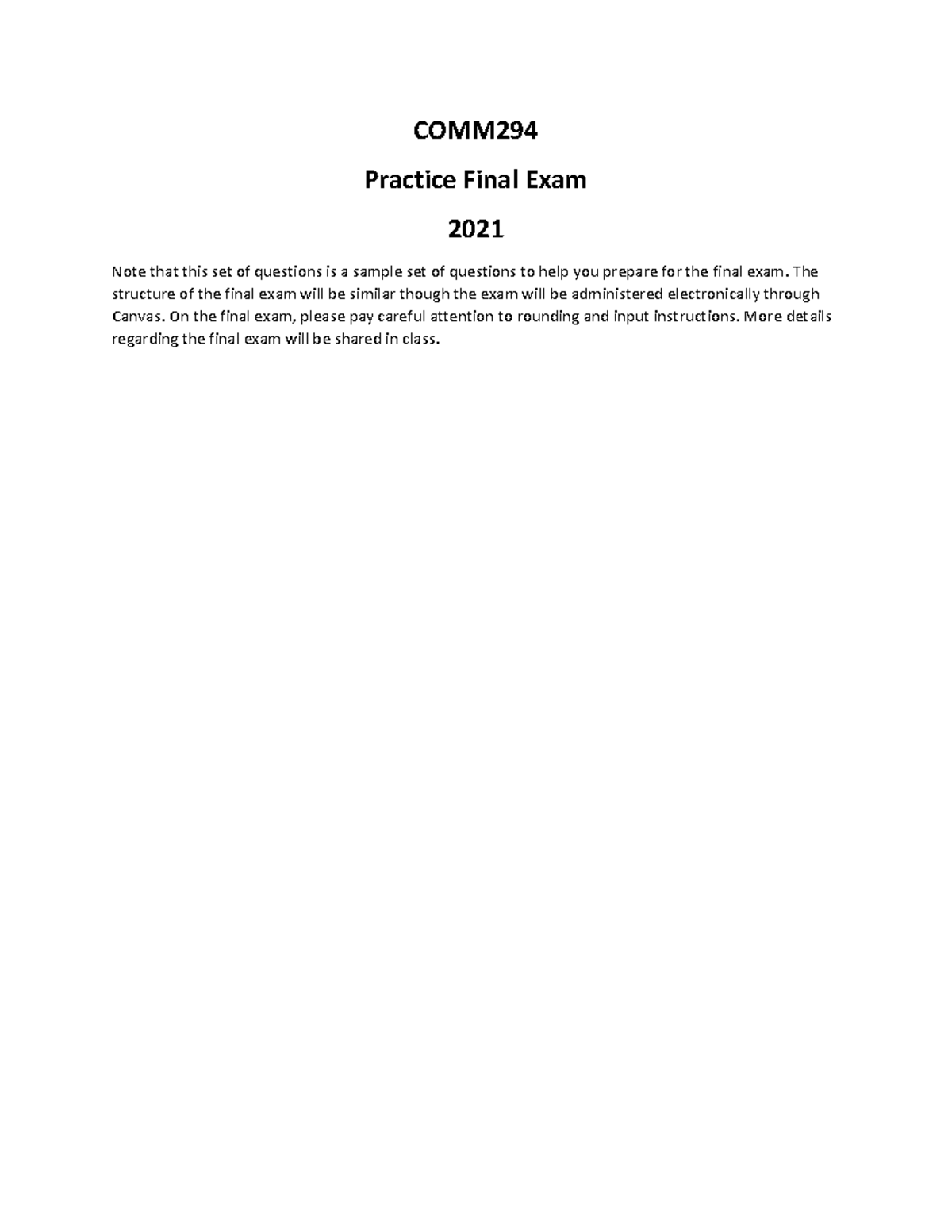 COMM294 - Practice Final Exam - Blank - r - COMM Practice Final Exam ...