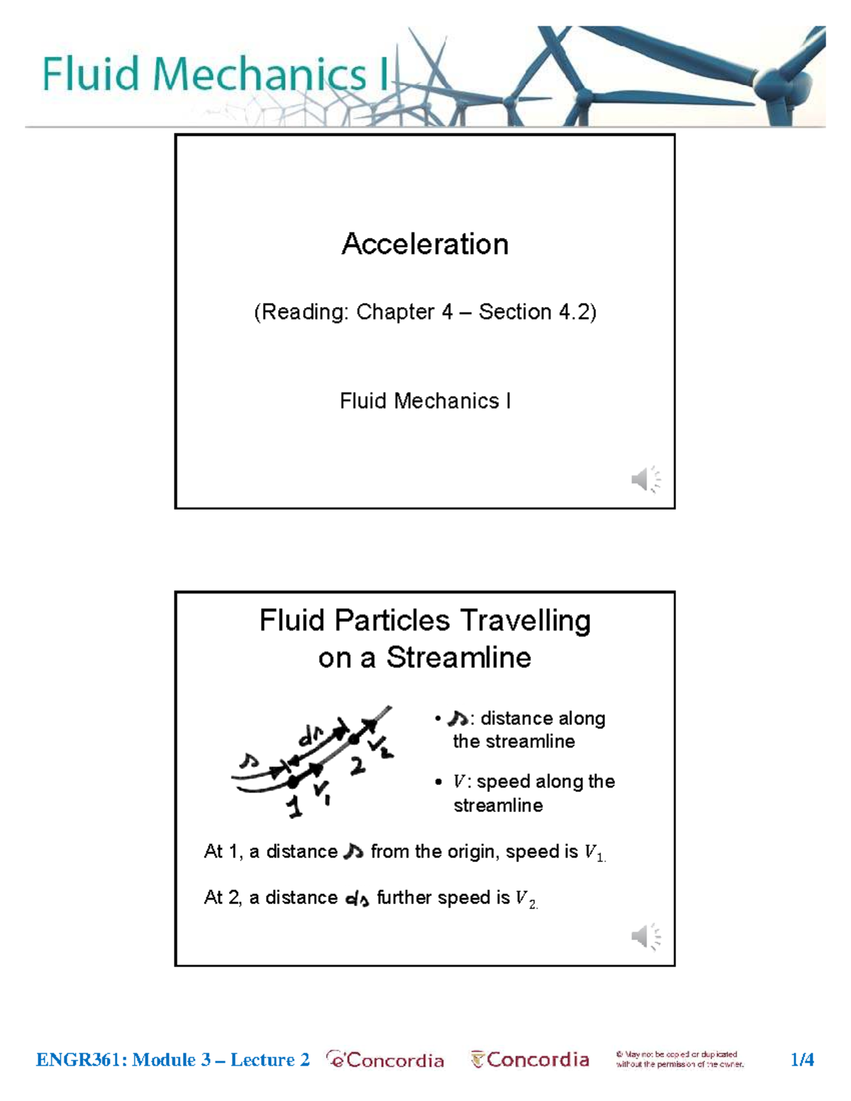 ENGR361: Lecture 3 - Fluid Mechanics I: Acceleration Concepts - Studocu