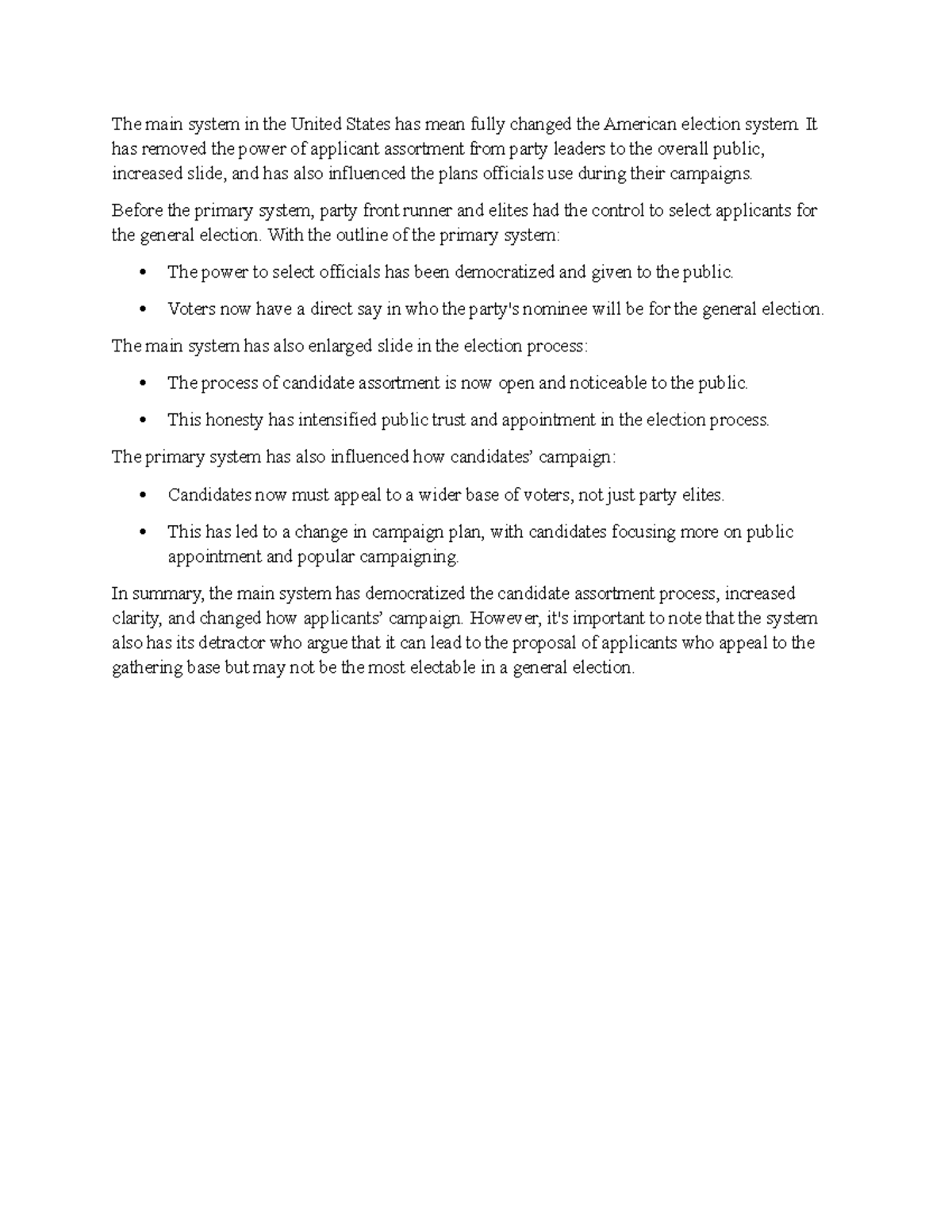 US Elections: The Impact of Primary Systems on Candidate Selection ...