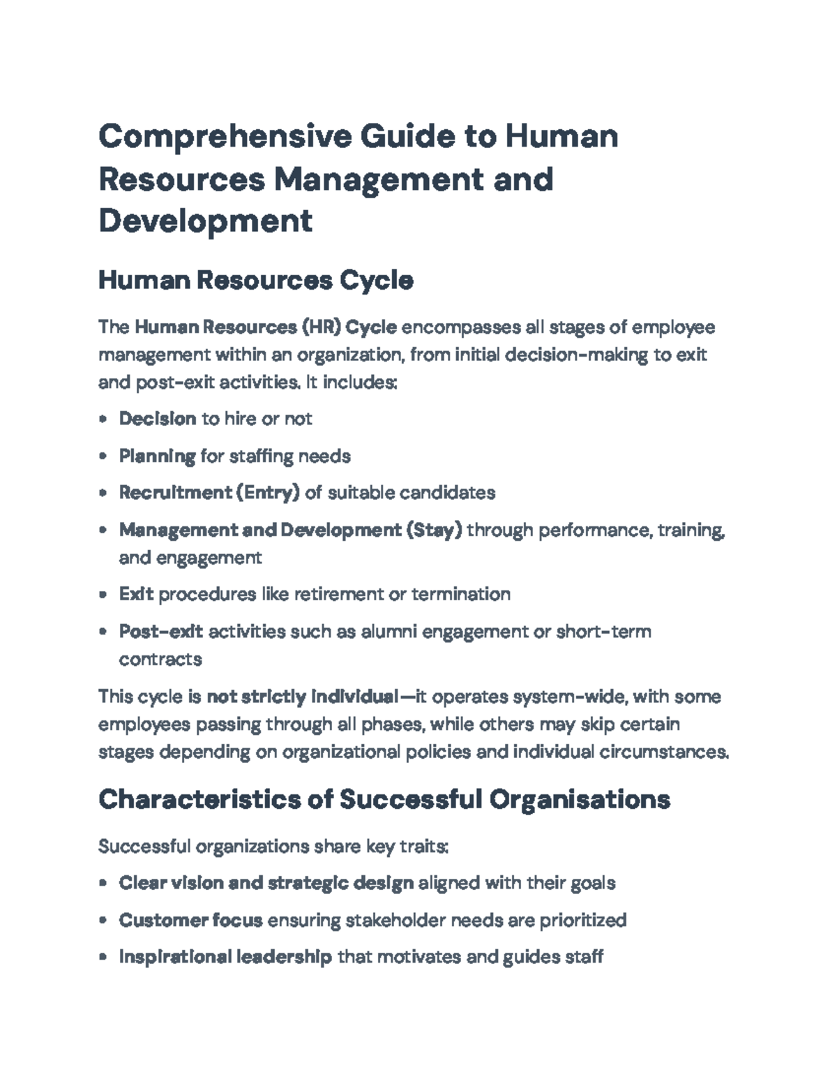 Comprehensive Overview of HRM & Development Strategies (HRM 101) - Studocu