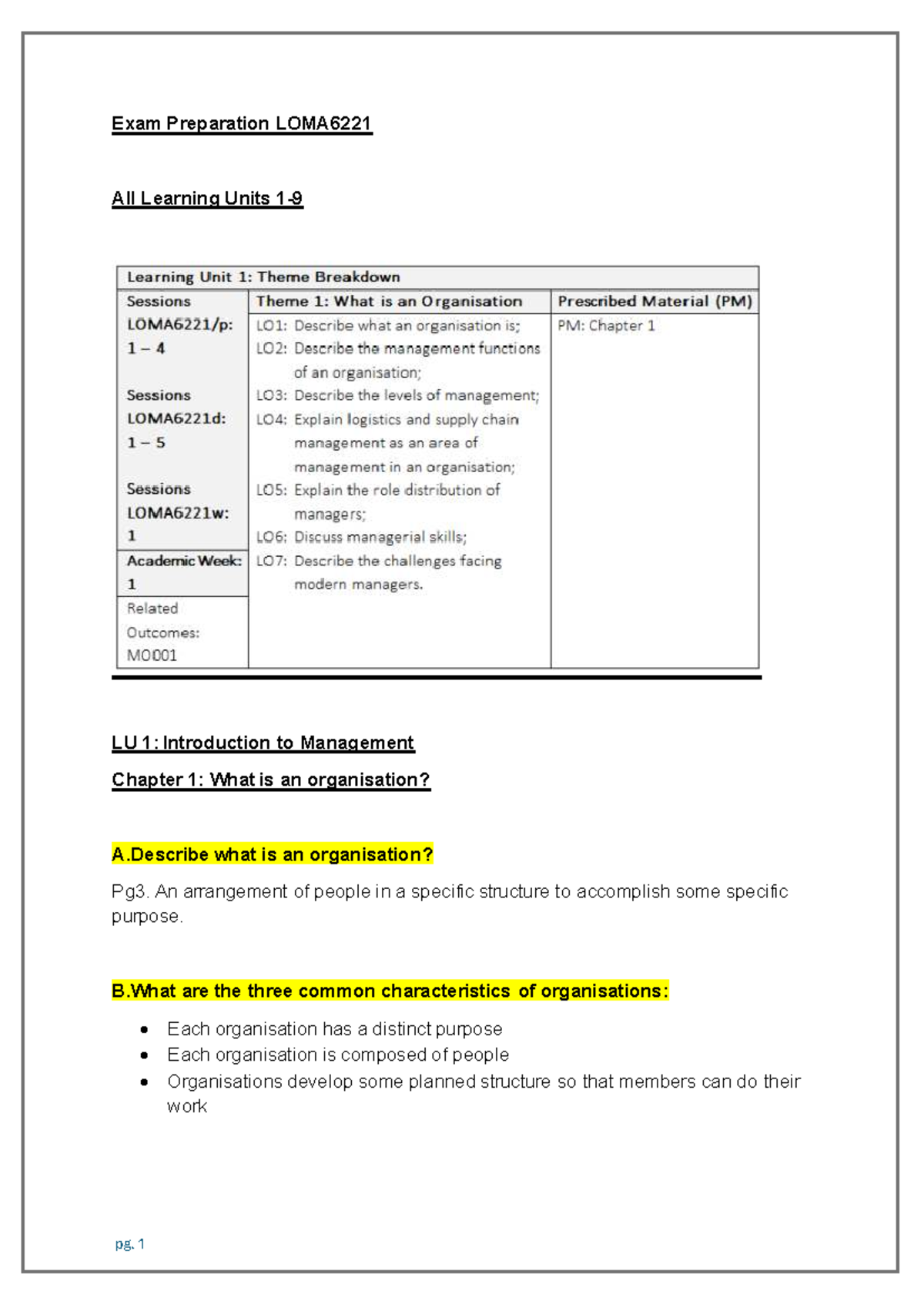 Exam Prep LOMA6221: Management Concepts & Theories Overview - Studocu