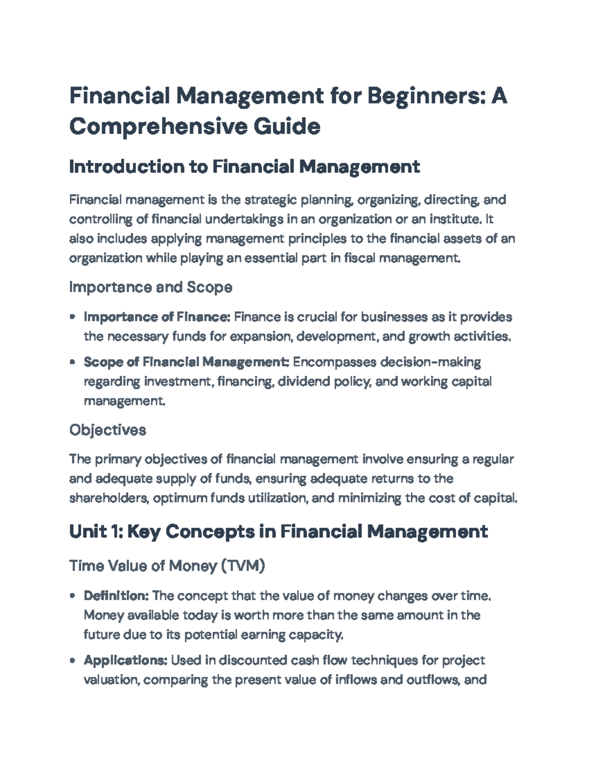 Financial Management Fundamentals: A Comprehensive Guide for Beginners ...