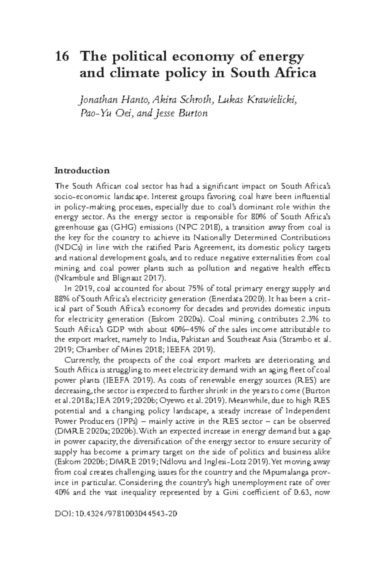 POLI 301: The Political Economy of Energy & Climate Policy in South ...