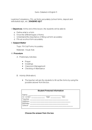 DLP IN English 2 (DAY 3) - lesson plan - DETAILED LESSON PLAN IN ...