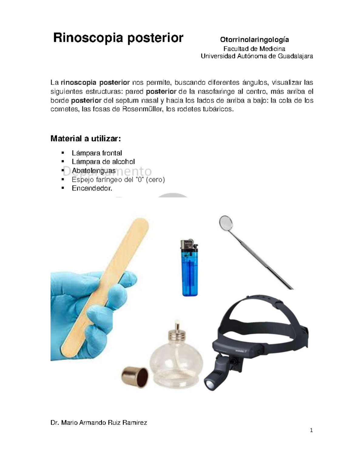 Rinoscopia Posterior en Otorrinolaringología - UAG - Studocu
