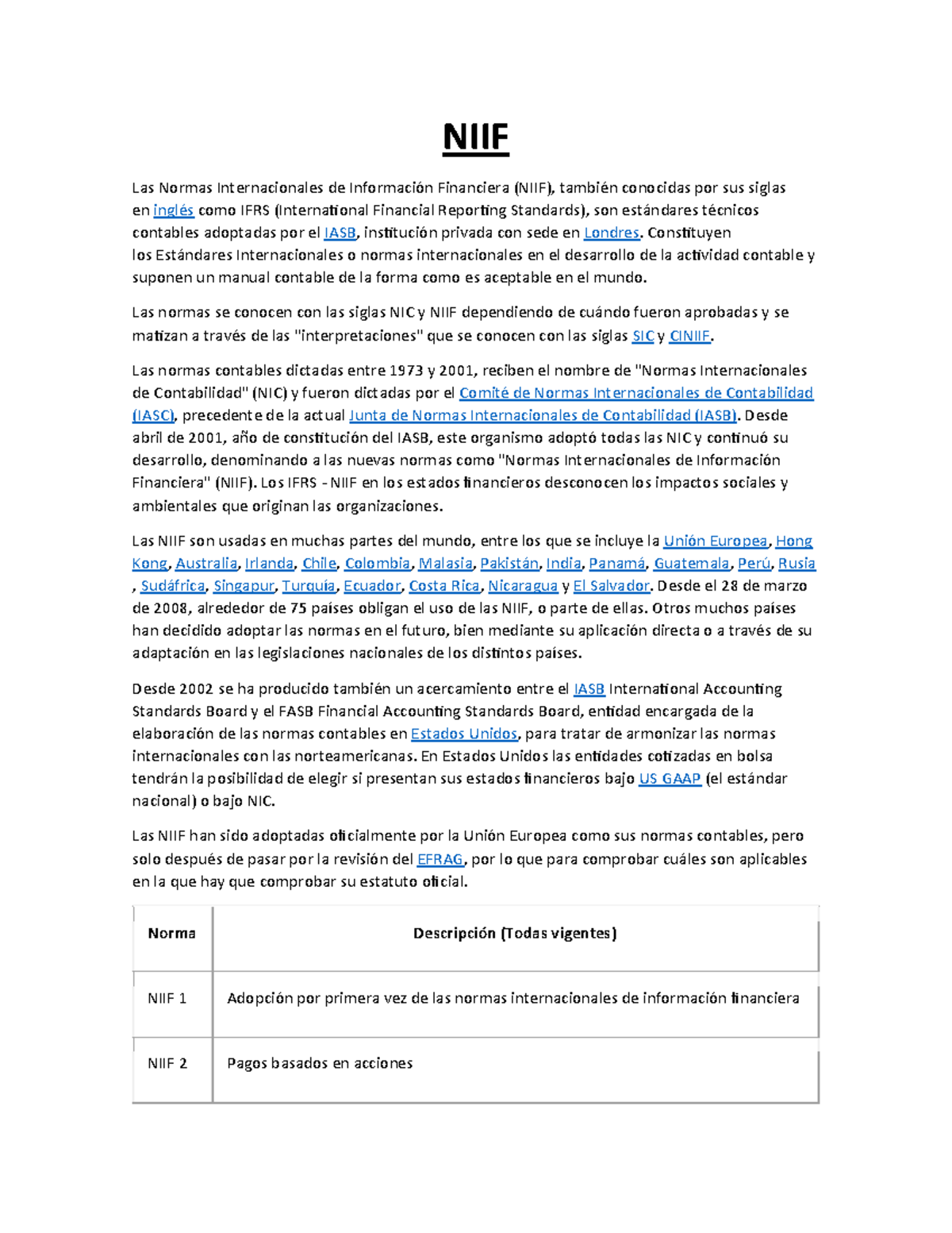 Reporte NIIF para PYMES: Normas y Secciones Clave - Studocu