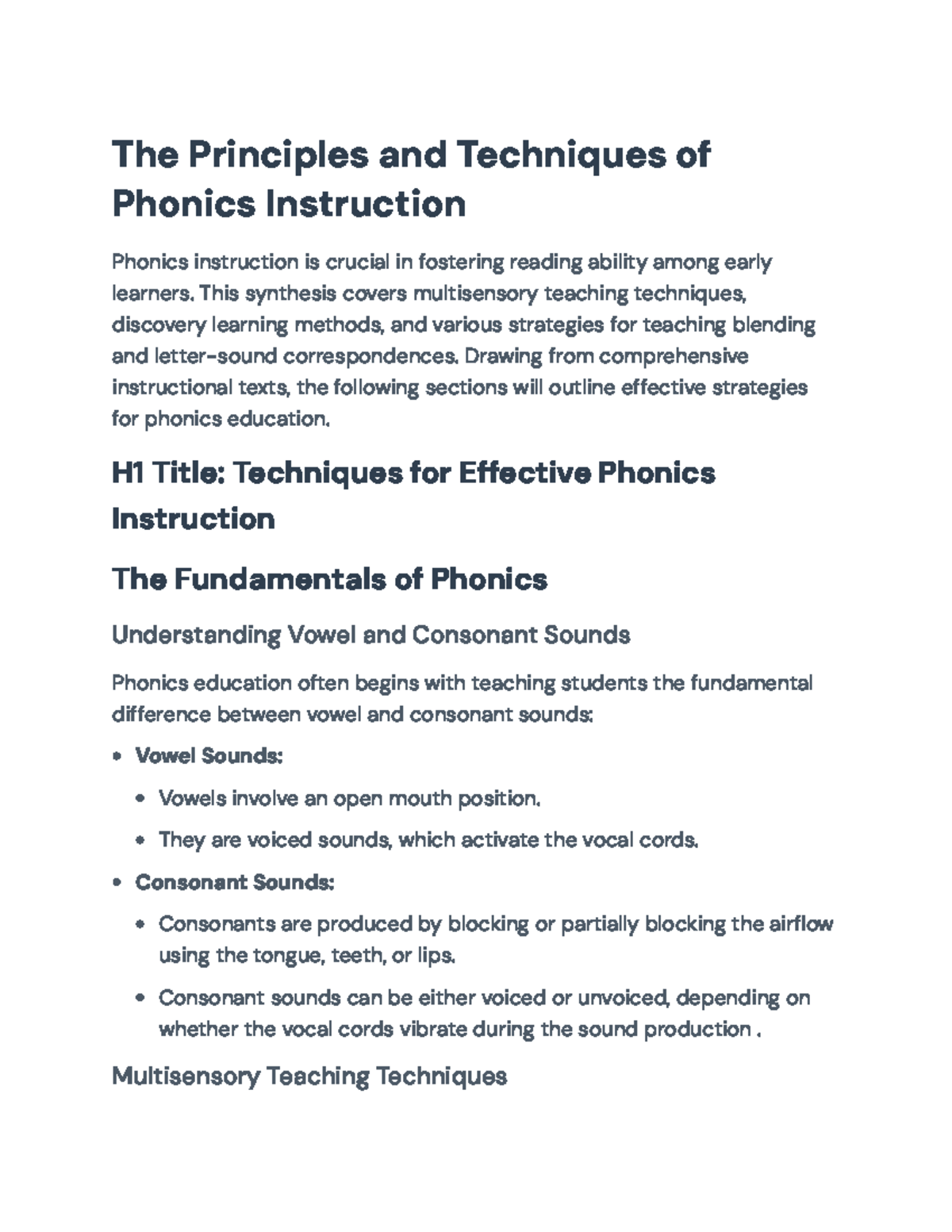 Techniques for Effective Phonics Instruction: Methods and Strategies ...