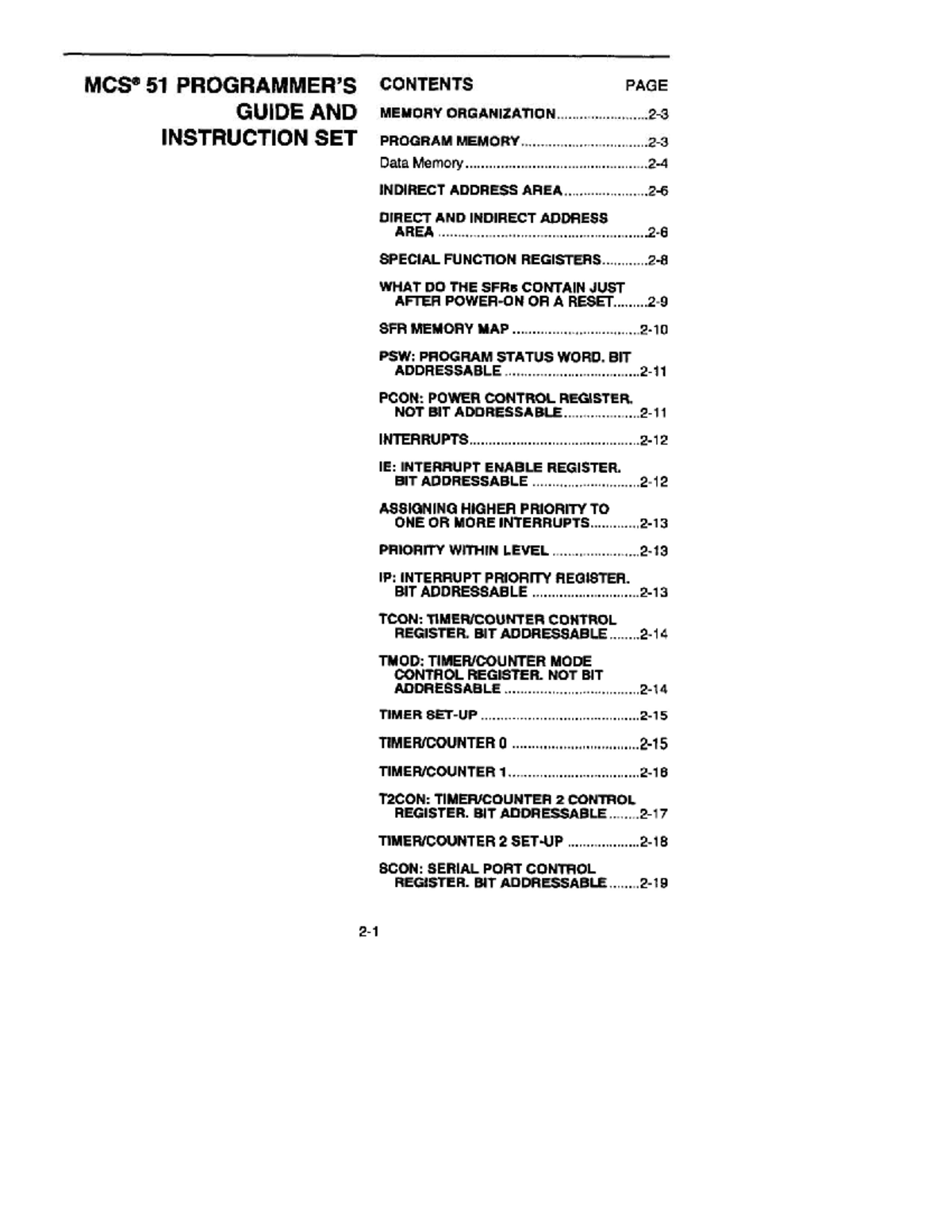 8051/8052 Instruction Set & SFR Memory Organization Guide - Studocu