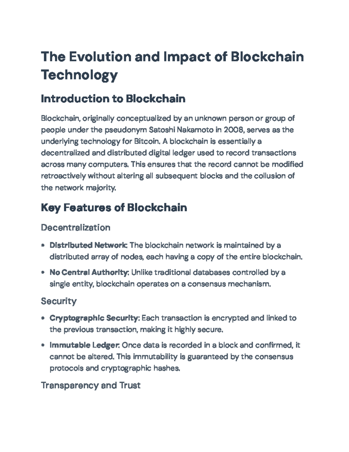 Blockchain Technology: Evolution, Applications, and Future Challenges ...