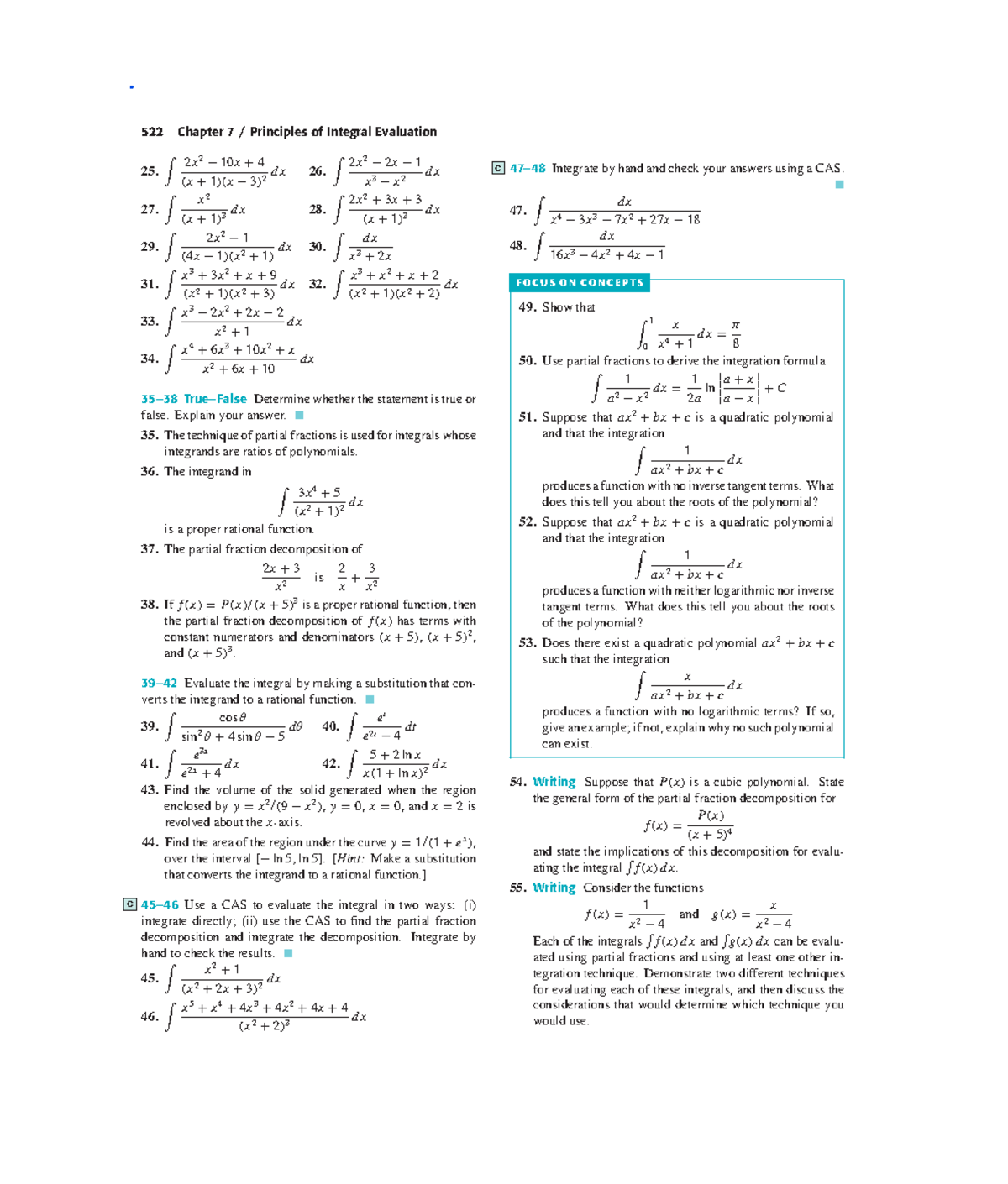 Math Work Chapter 7.6 - Principles of Integral Evaluation - Studocu