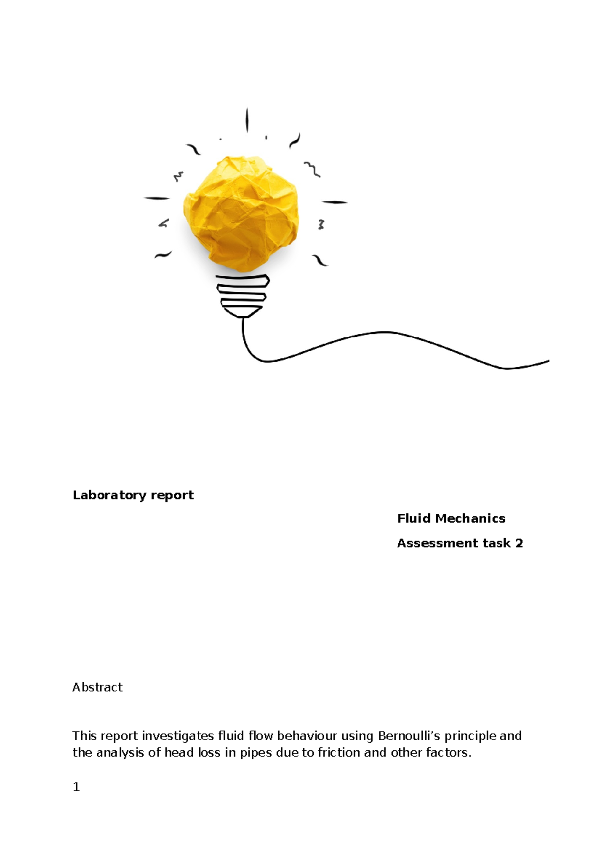 Fluid - This a report for one of the assignments of the subject ...