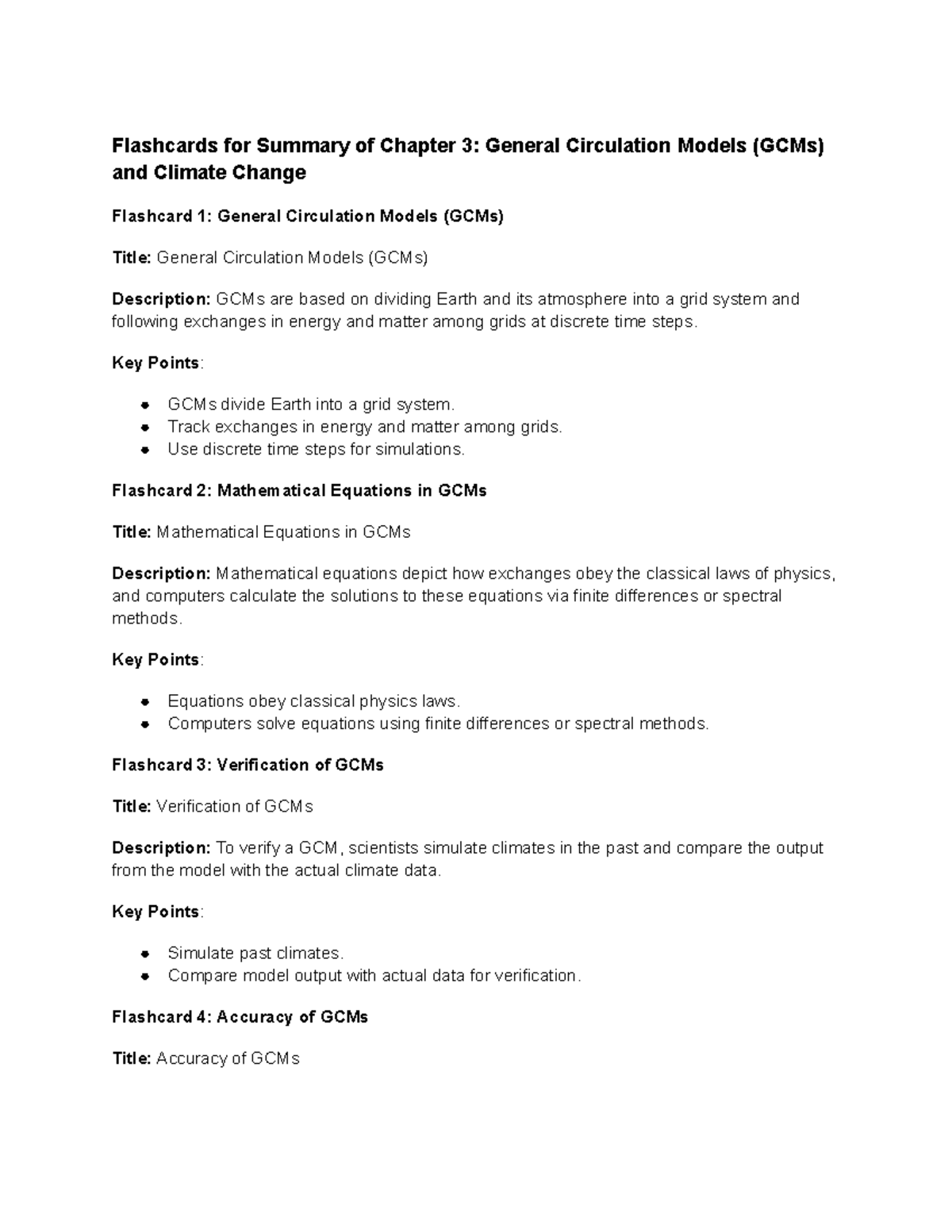 Chapter 3 Review: General Circulation Models (GCMs) and Climate Change ...