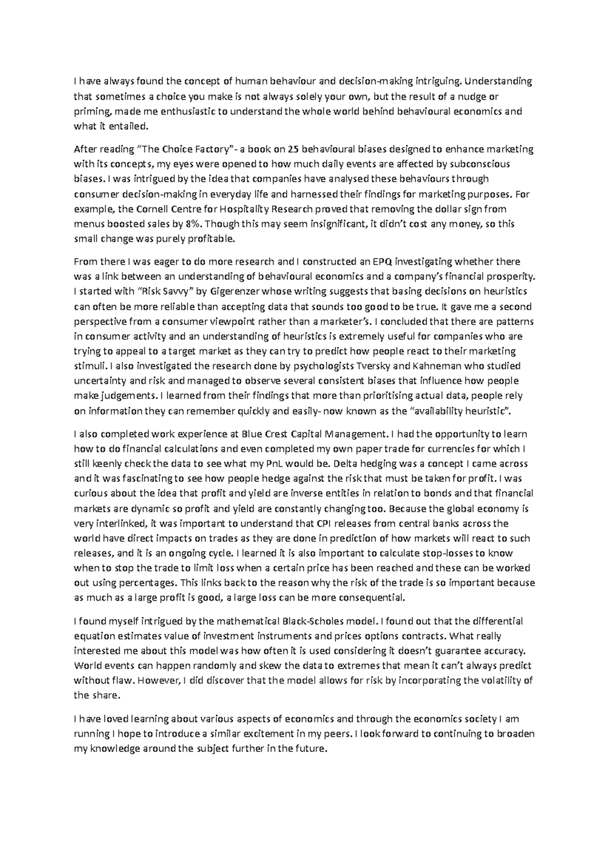 Perosnal statement after (1) copy copy - I have always found the ...
