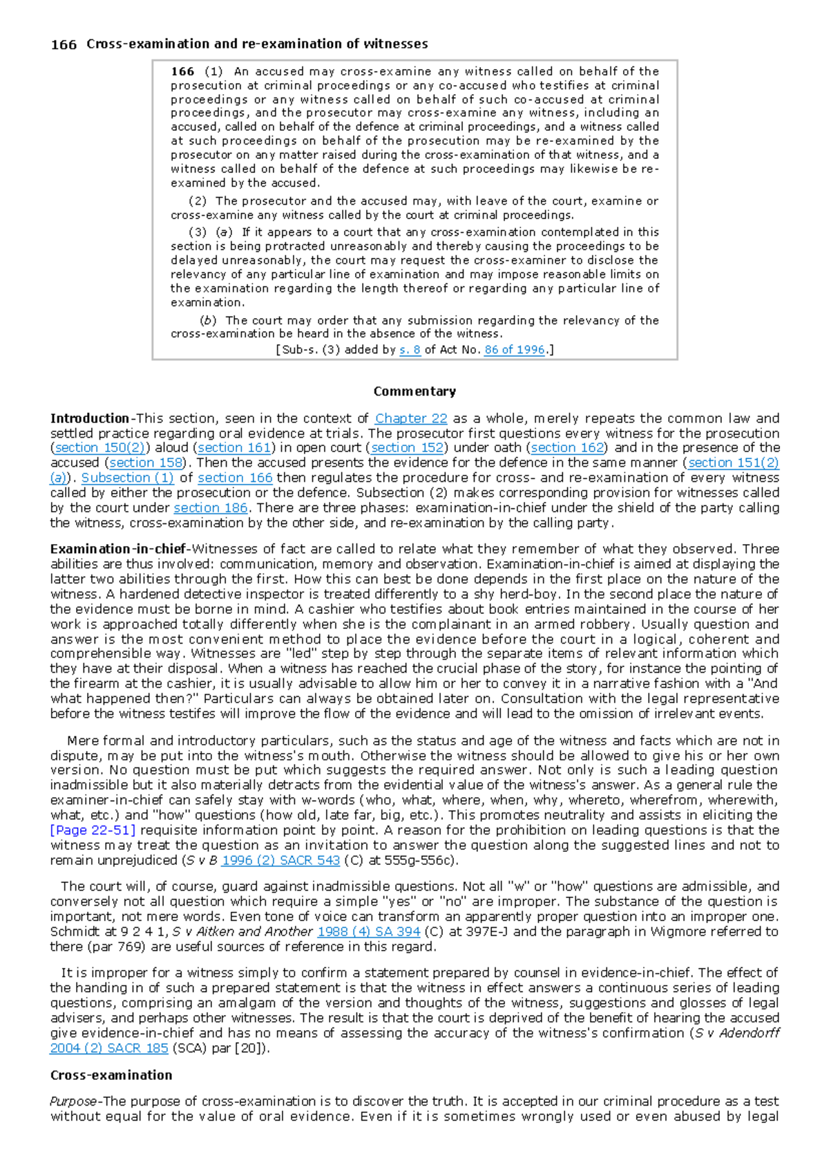 166 Cross-Examination & Re-Examination of Witnesses in Criminal ...