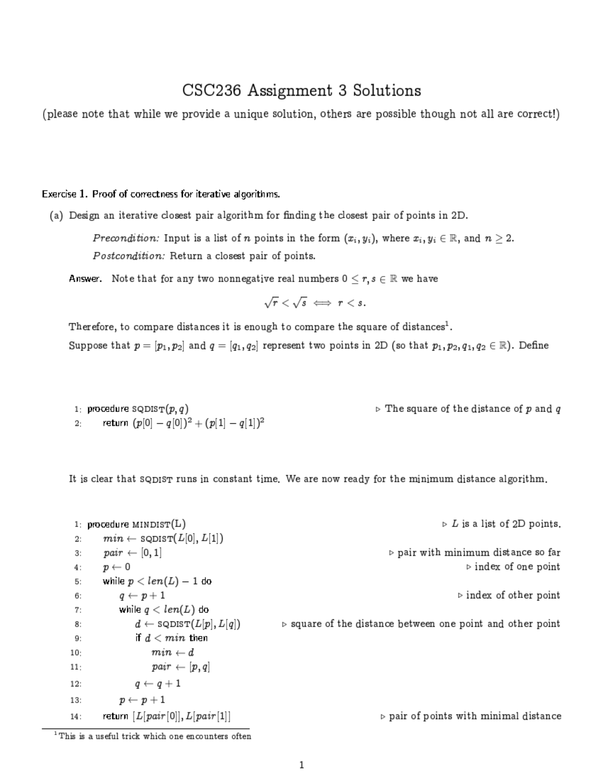 A3solutions - Assignment #3 Solutions - Exercise 1. Proof of ...