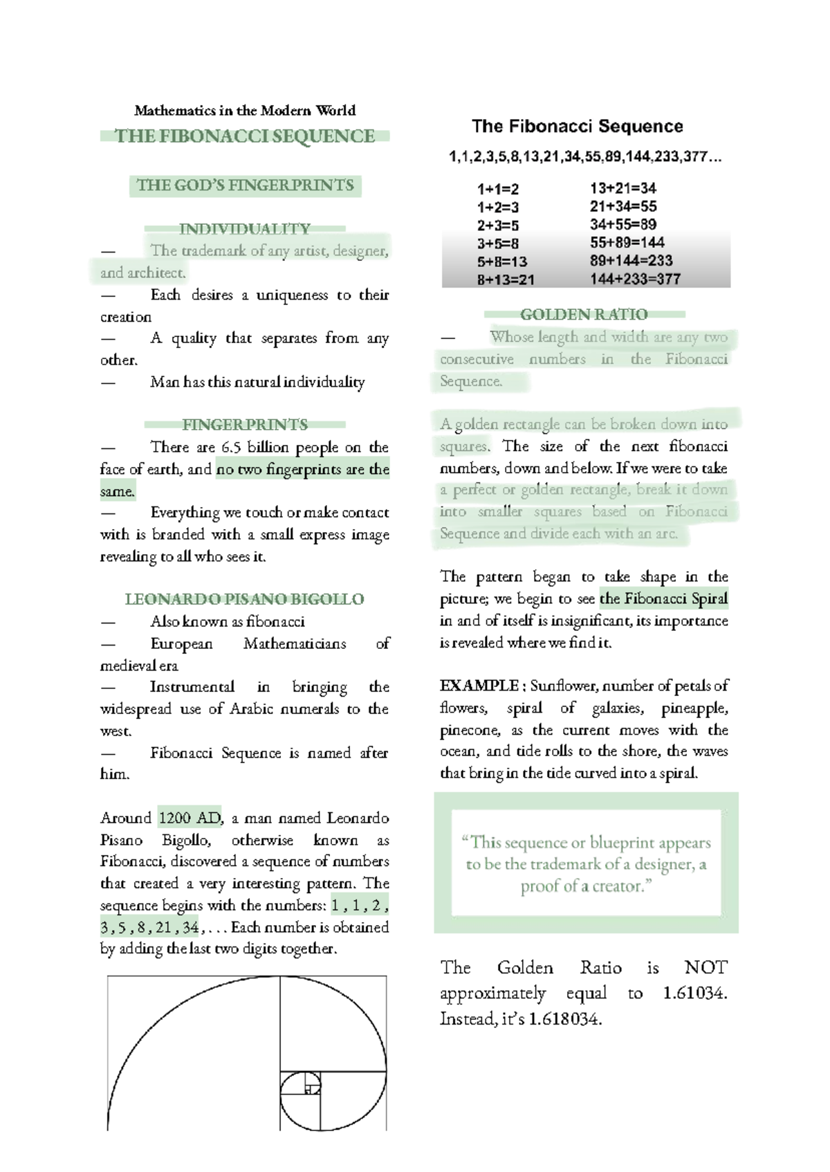 MMW - Mathematics in the Modern World - Mathematics in the Modern World ...