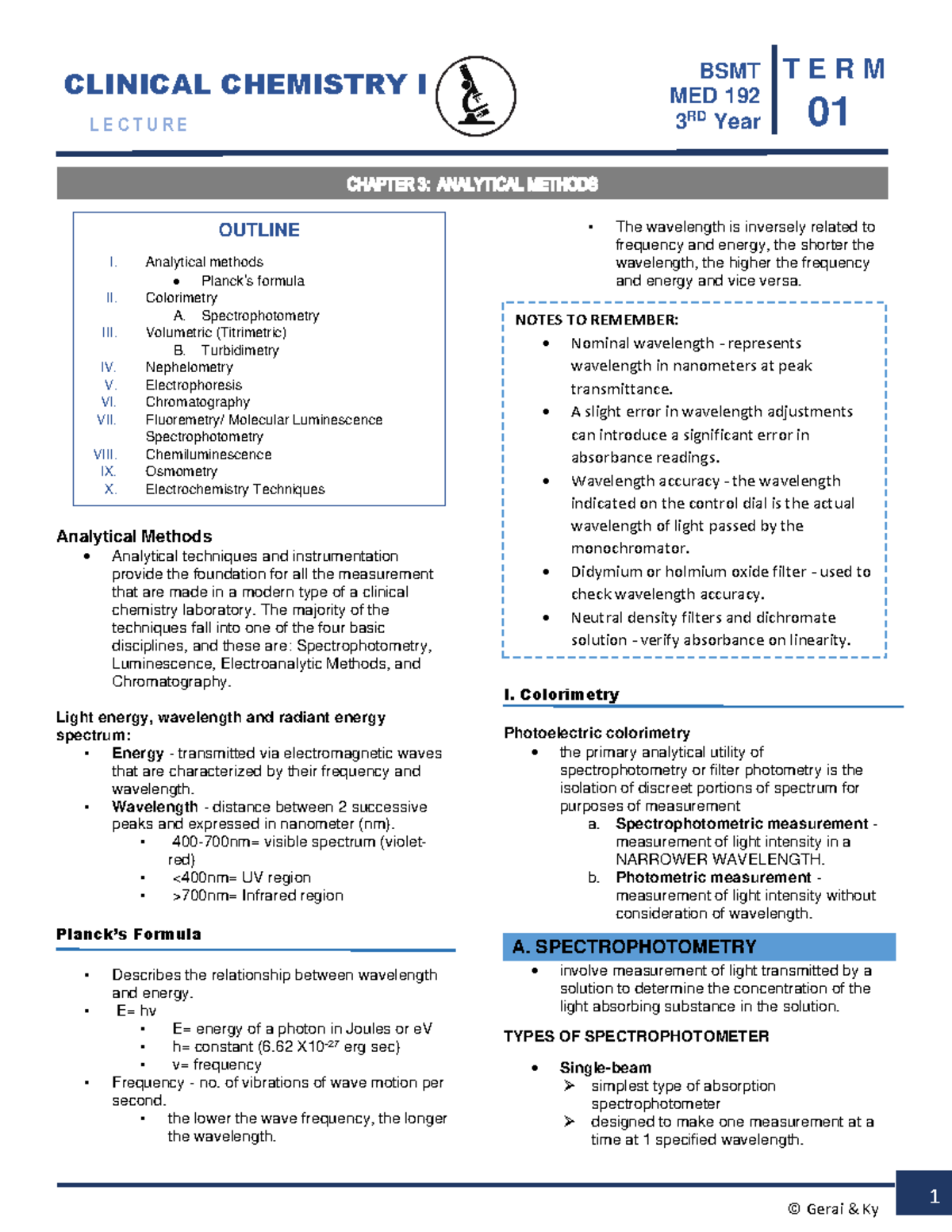 3.1 Analytical Methods - 1 Analytical Methods Analytical techniques and ...
