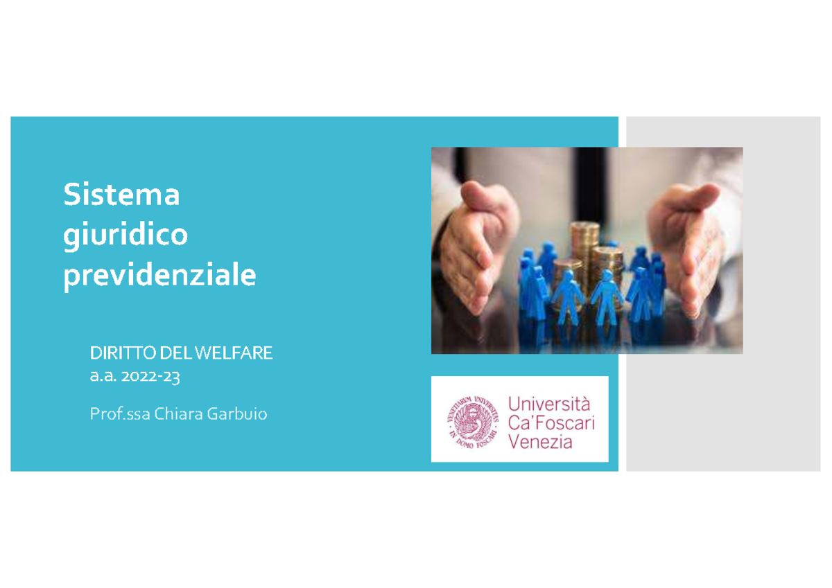 Sistema Giuridico Previdenziale: Analisi e Riflessioni DIRITTO DEL ...