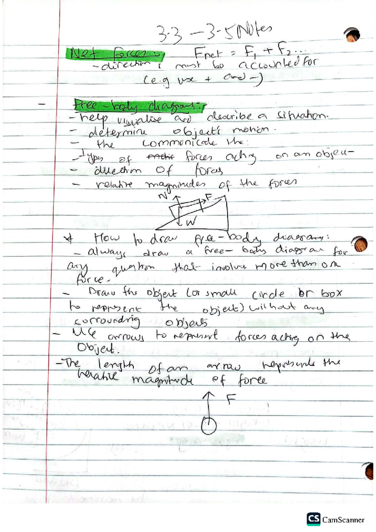 3.3-3.5 Notes on Forces and Friction Concepts - Studocu