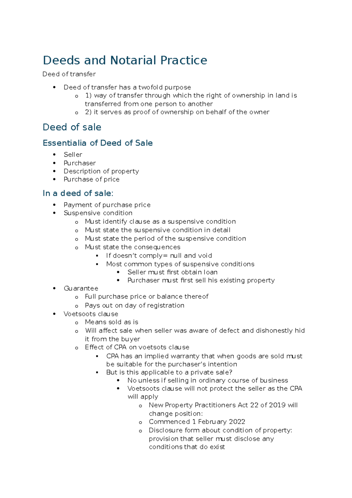 Deeds and Notarial Practice: Transfer and Sale Essentials (ANO Notes ...