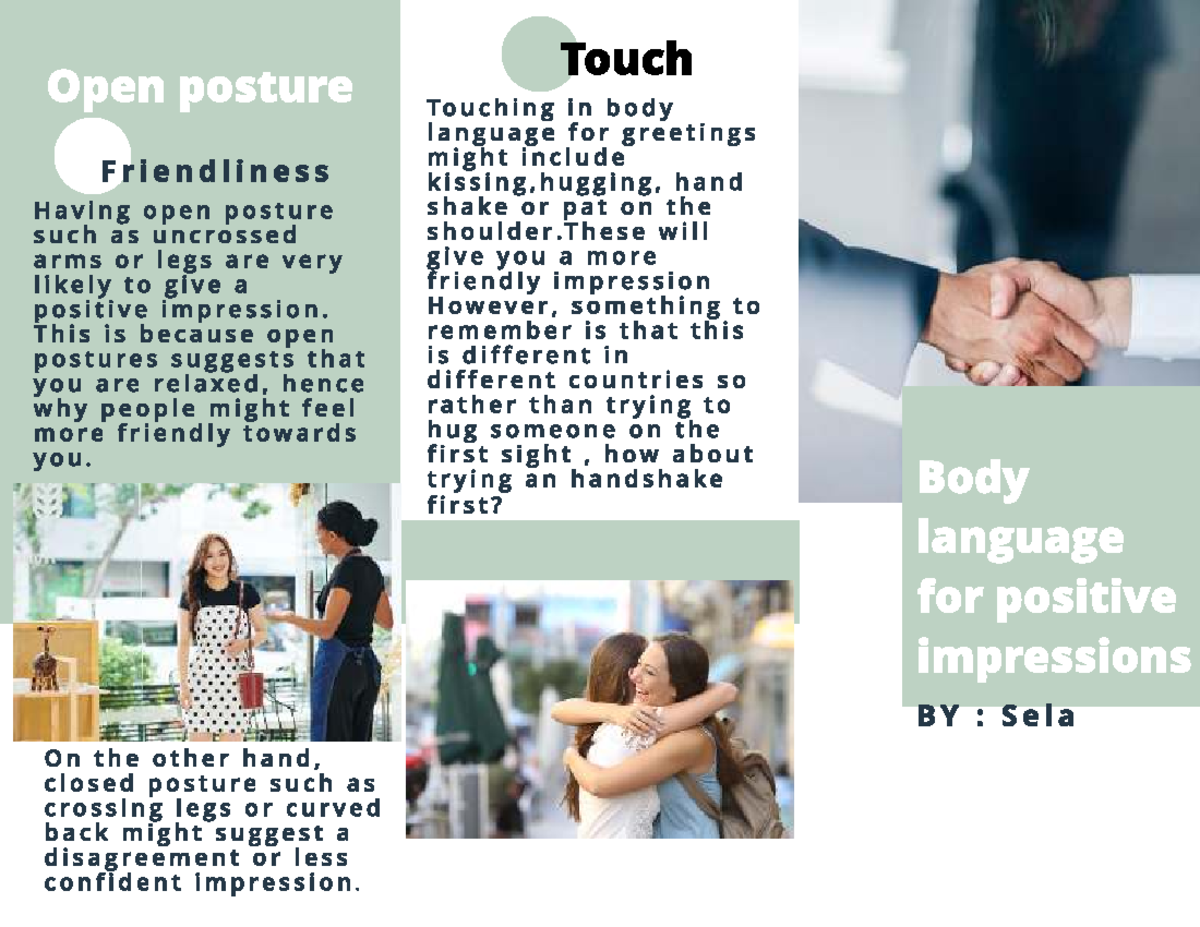 Body Language: Open Posture and Friendliness Insights - Studocu
