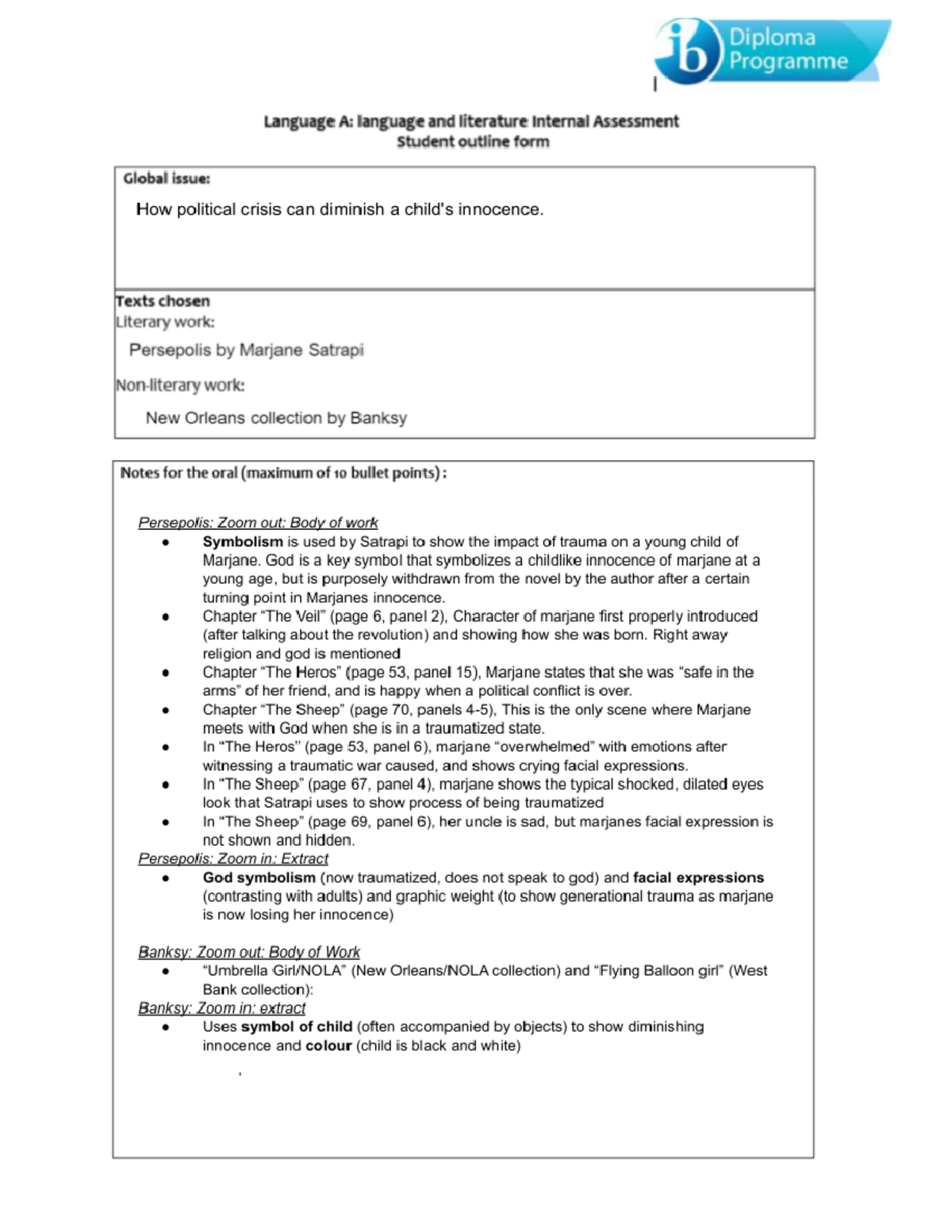 IB IO Outline Guide - Studocu
