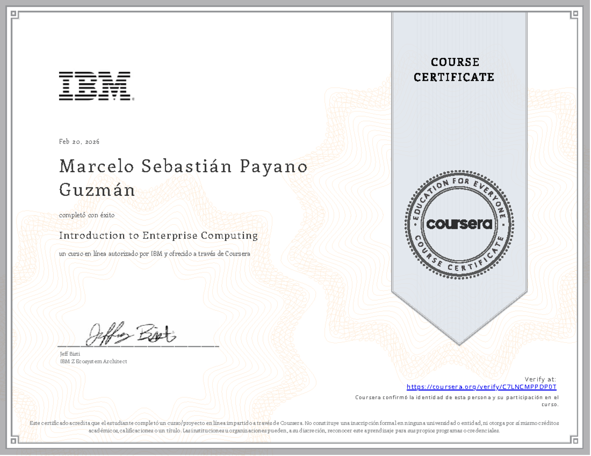 Coursera - Introduction to Enterprise Computing Certificate - Studocu