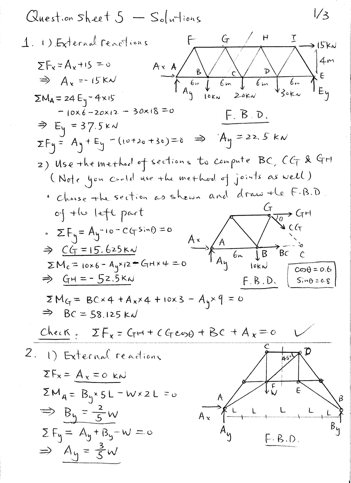 Sheet 5 Solutions - Engineering Mechanics (ENG 101) - Studocu