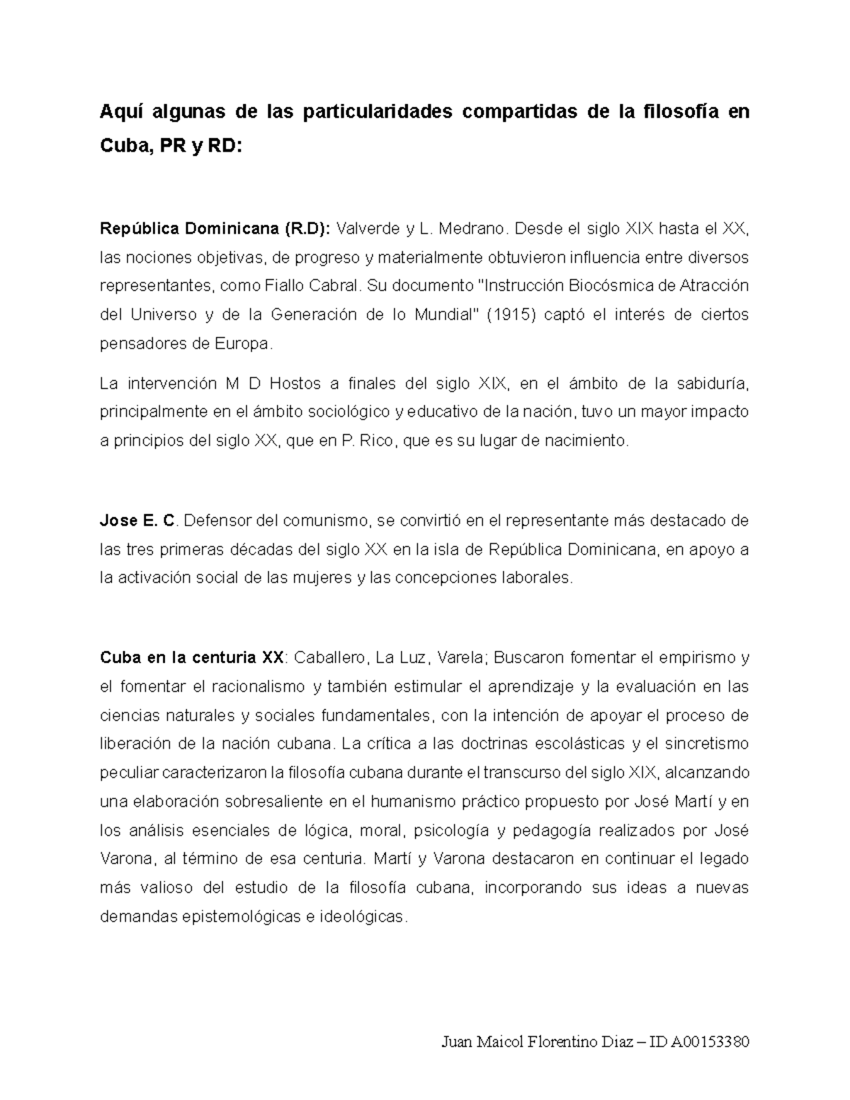 Desarrollo de la Filosofía en Cuba y RD: Análisis Histórico y Social ...