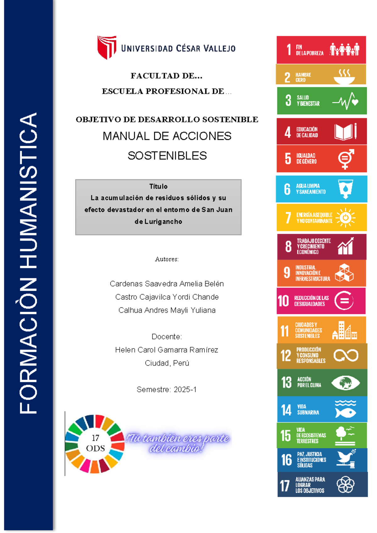 Manual de Acciones Sostenibles para la Gestión de Residuos Sólidos ODS ...