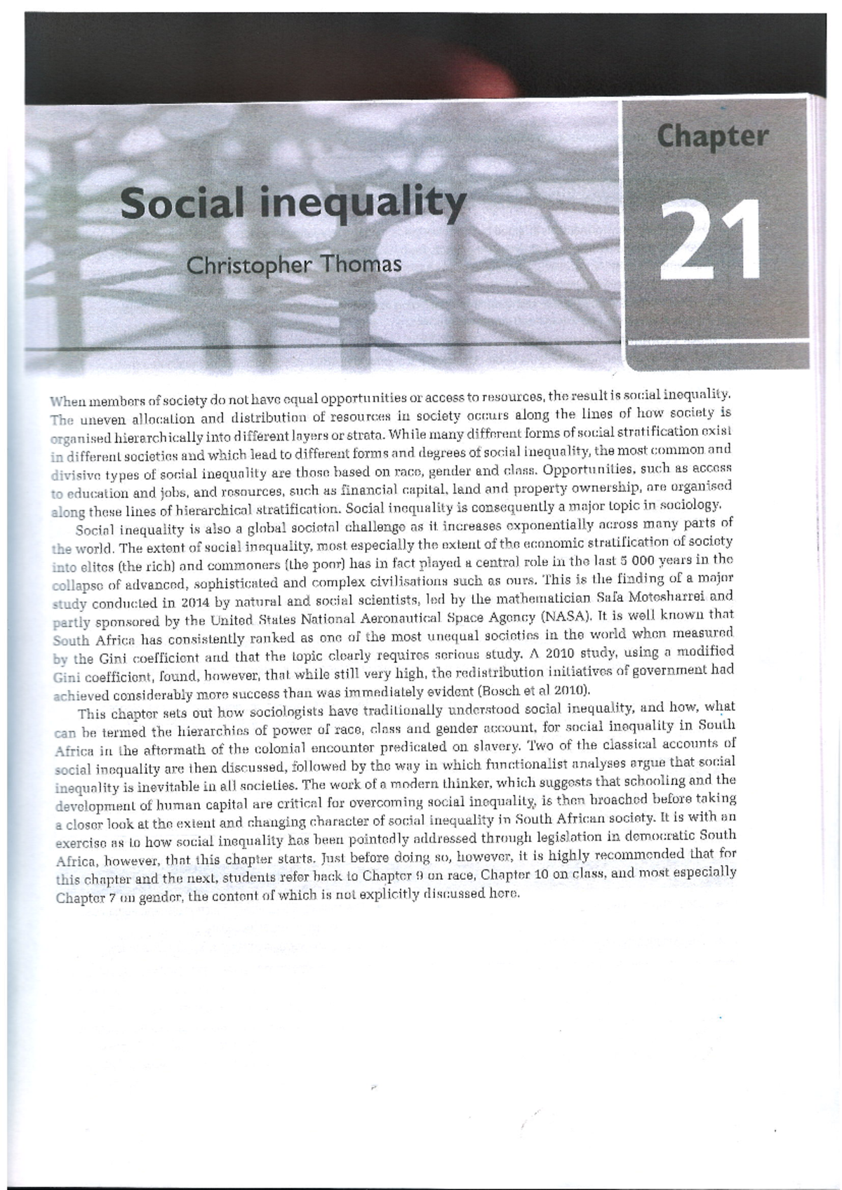 Chapter on Social Inequality and Its Impacts - Studocu