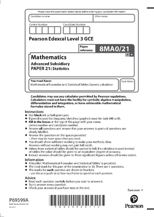 AS Level Mathematics 2023 - Past Paper Examination Details - Studocu