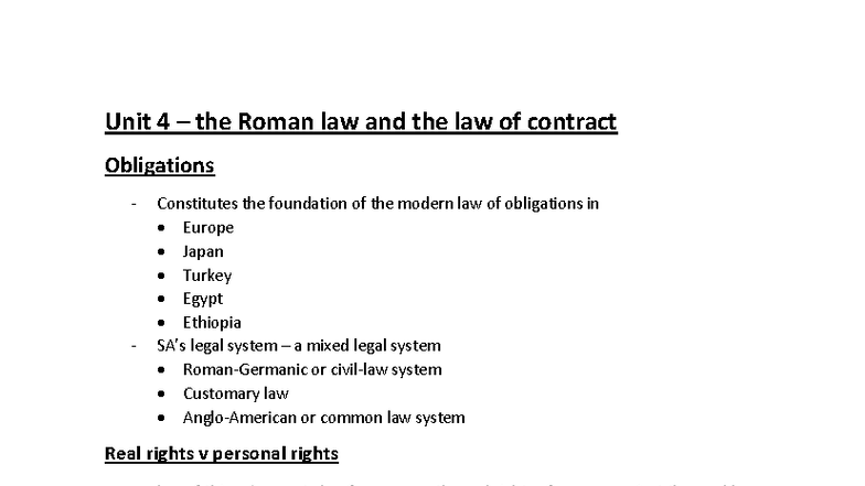 Roman Law & Contract Obligations: Foundations & Principles - Studocu