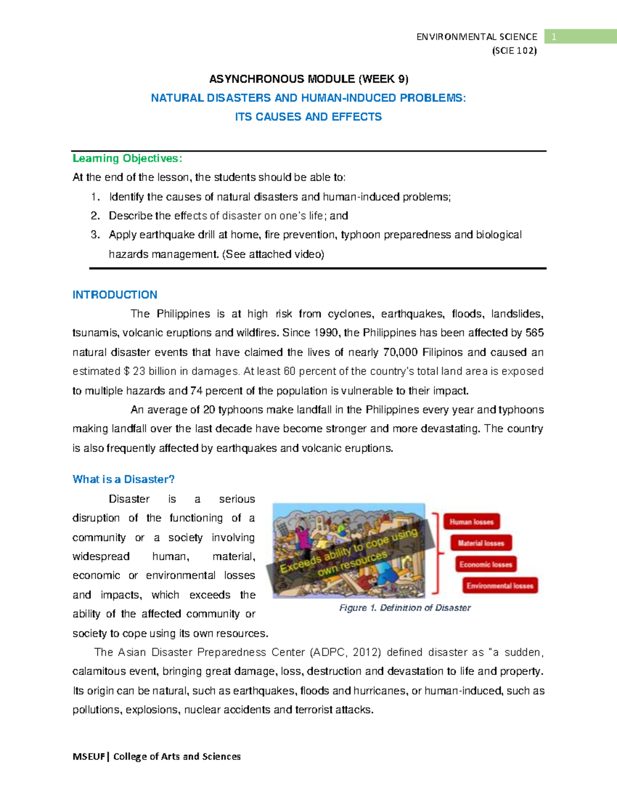 SCIE-102-ENVI SCI- Asynchronous-WEEK 9- Module - (SCIE 102 ...