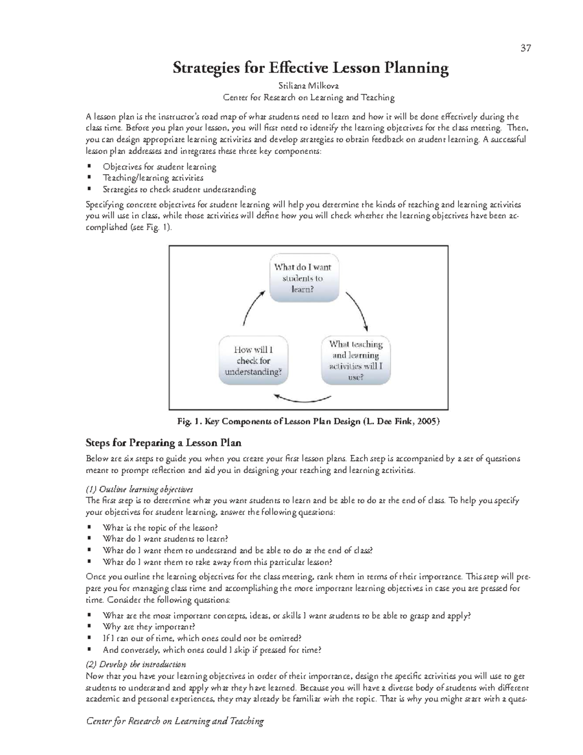 37 Strategies for Effective Lesson Planning (EDU 101) - Studocu