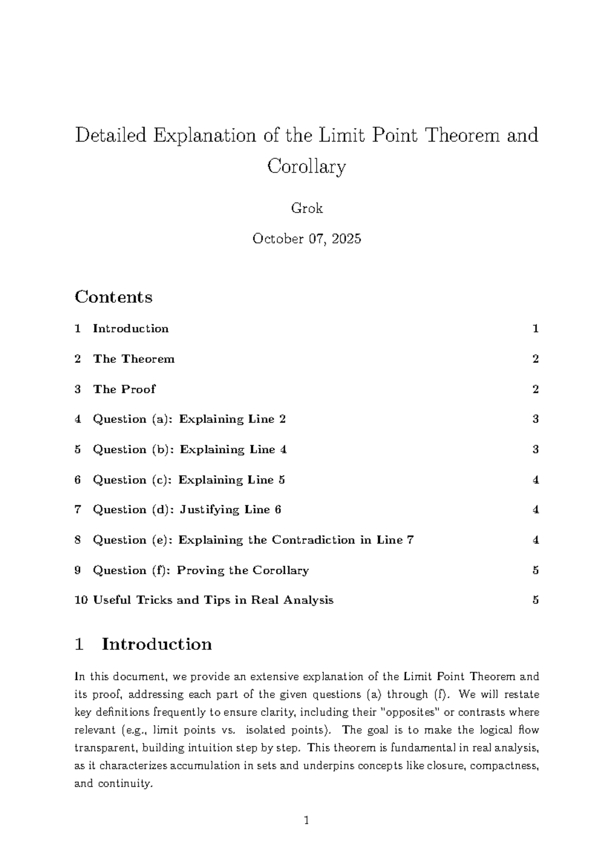 Limit Point Theorem Explained: Detailed Analysis & Proofs (MATH 101 ...