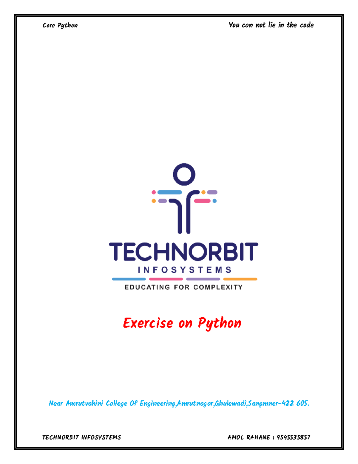 Python Exercise 1: Core Concepts and Code Integrity - Studocu