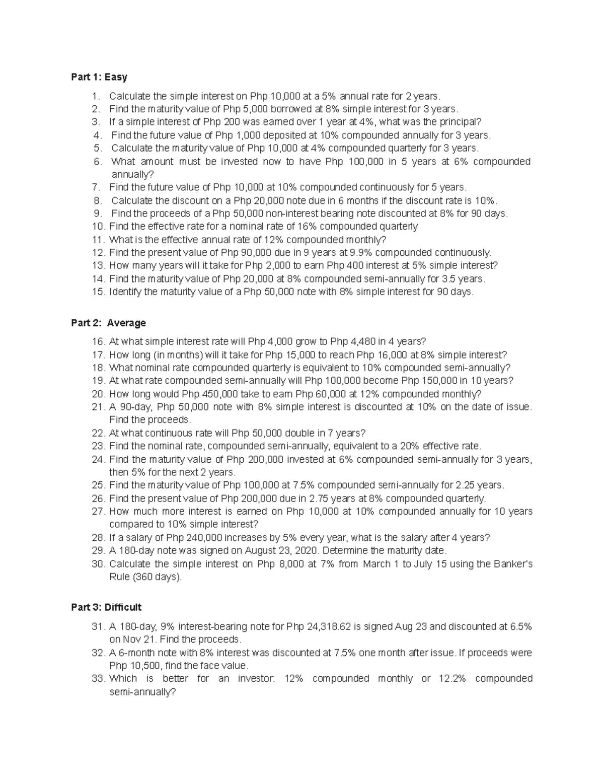 Math15 Simple and Compound Interest Practice Test: Comprehensive Guide ...