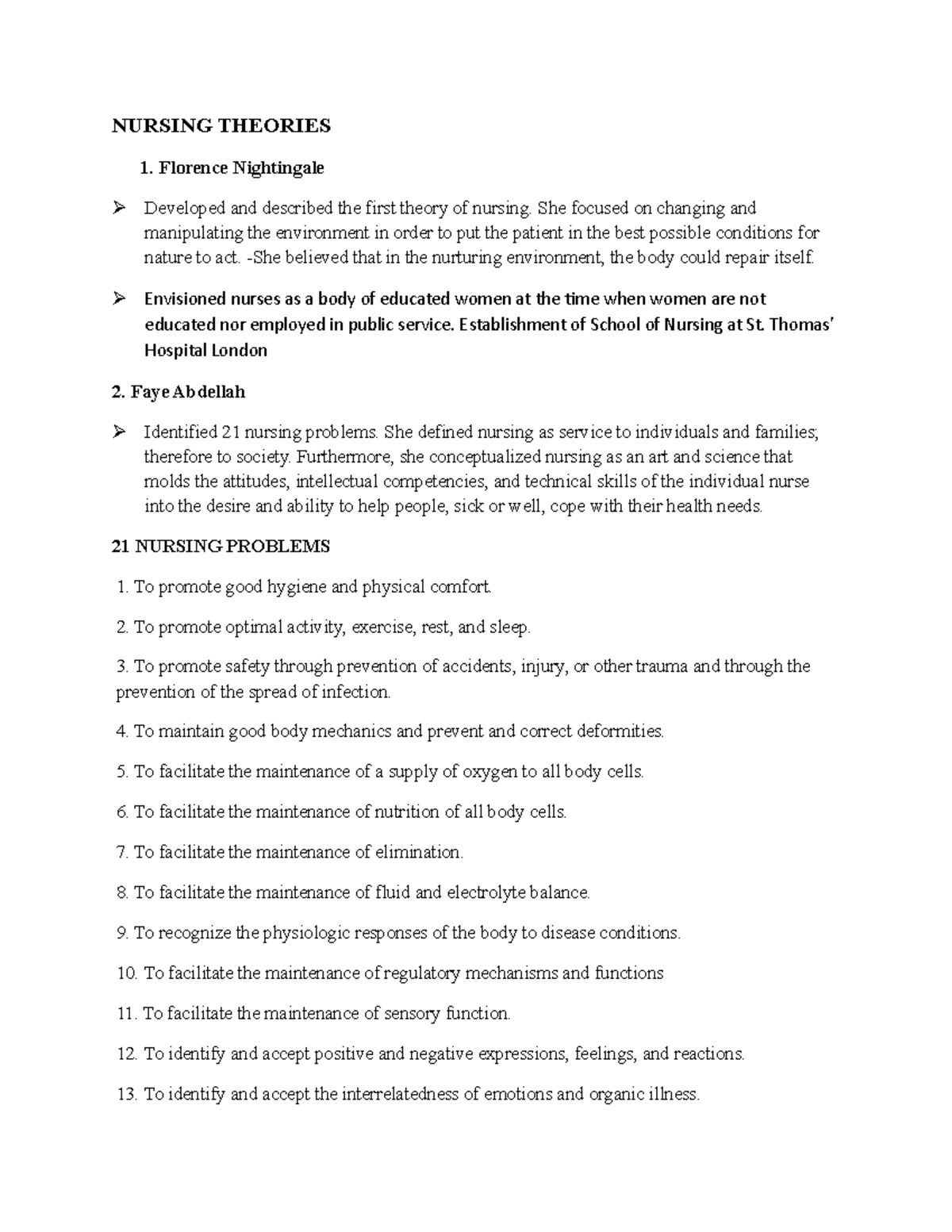 Nursing Theorists Review: Key Concepts and Theories in Nursing - Studocu