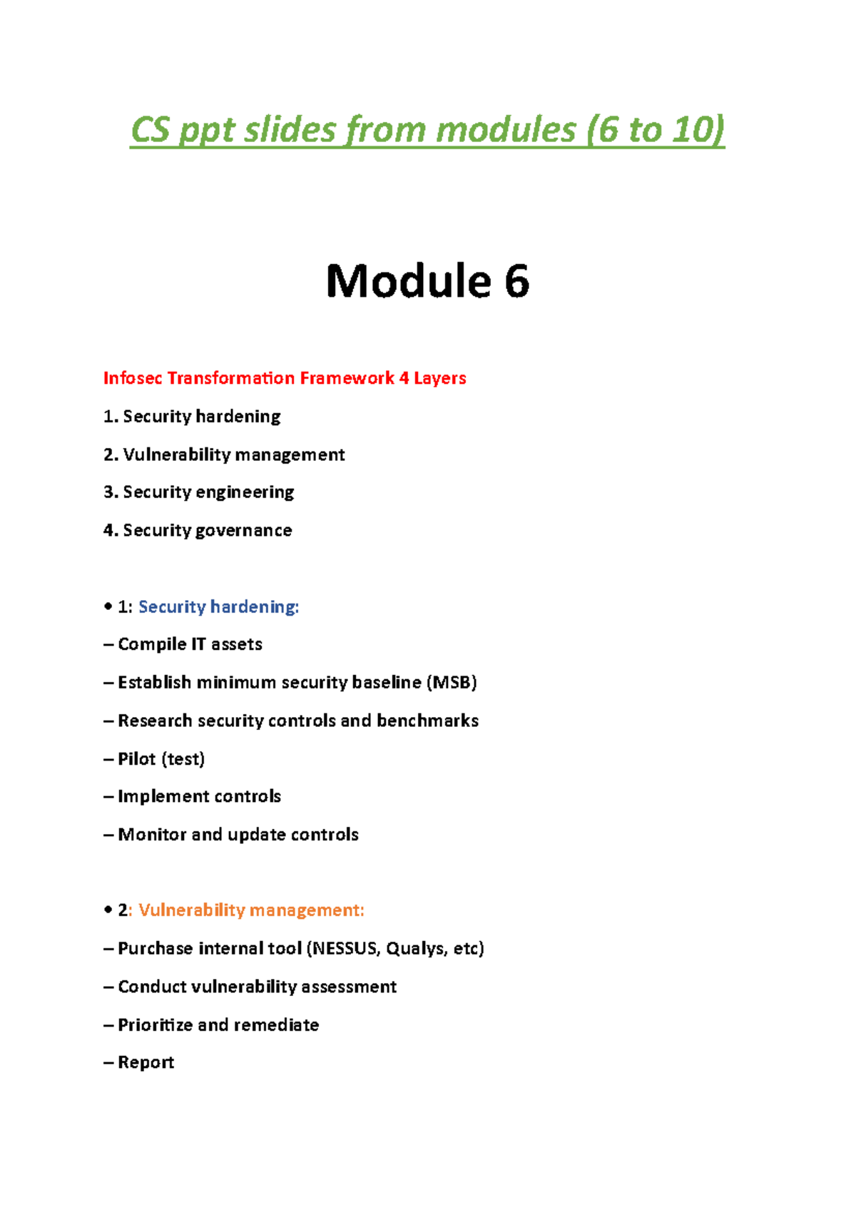 CS205 Lecture Notes on Information Security (Modules 6-10) - Studocu