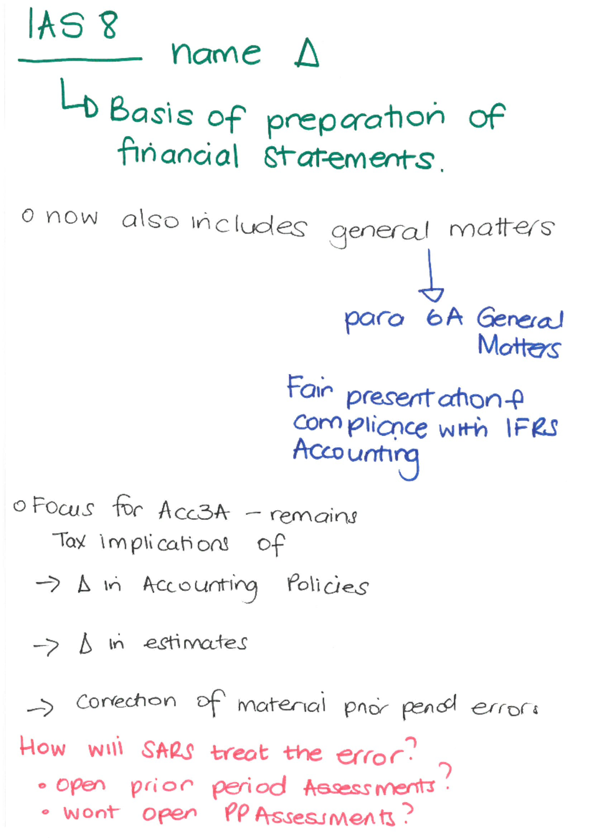 RGV Classnotes 26: General Matters on Accounting Policies - Studocu