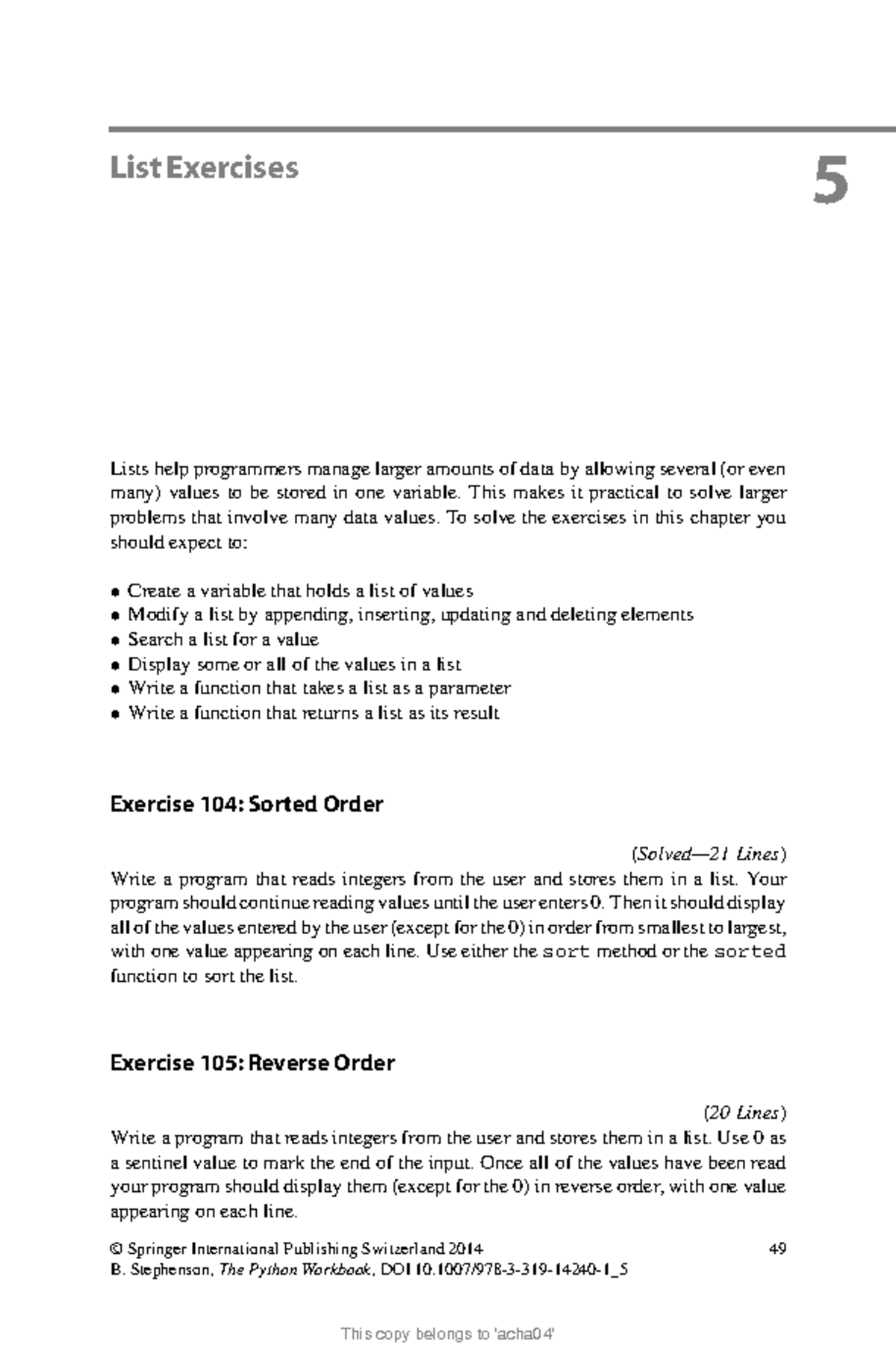 List Exercises - Bài tập cuối chương - 5 List Exercises Lists help ...