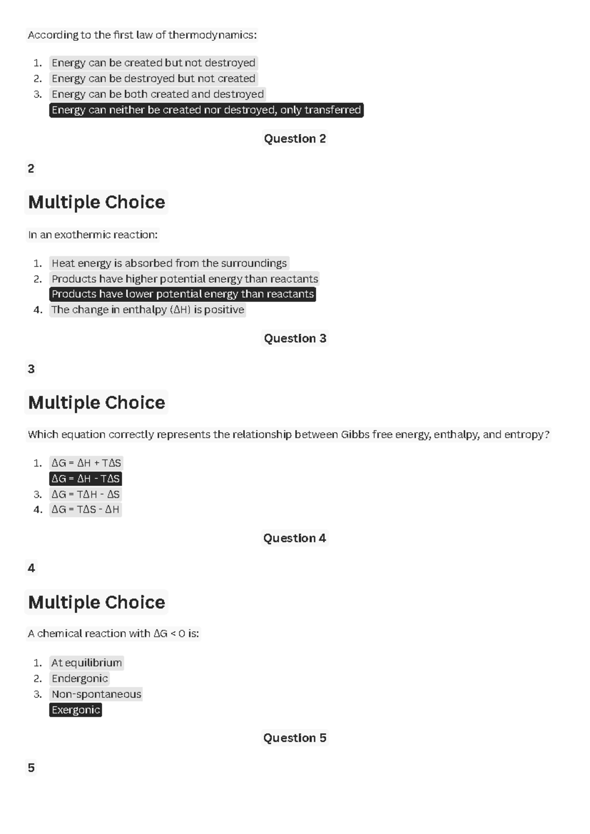 Final Exam Study Guide: Thermodynamics & Cellular Respiration (BIO101 ...