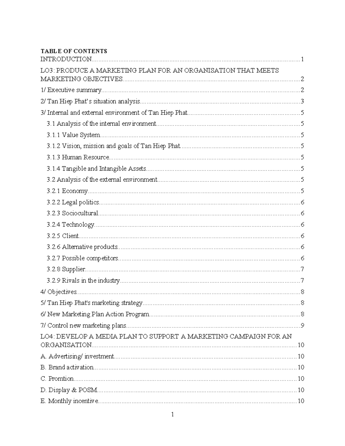Marketing 2 - TABLE OF CONTENTS - Studocu