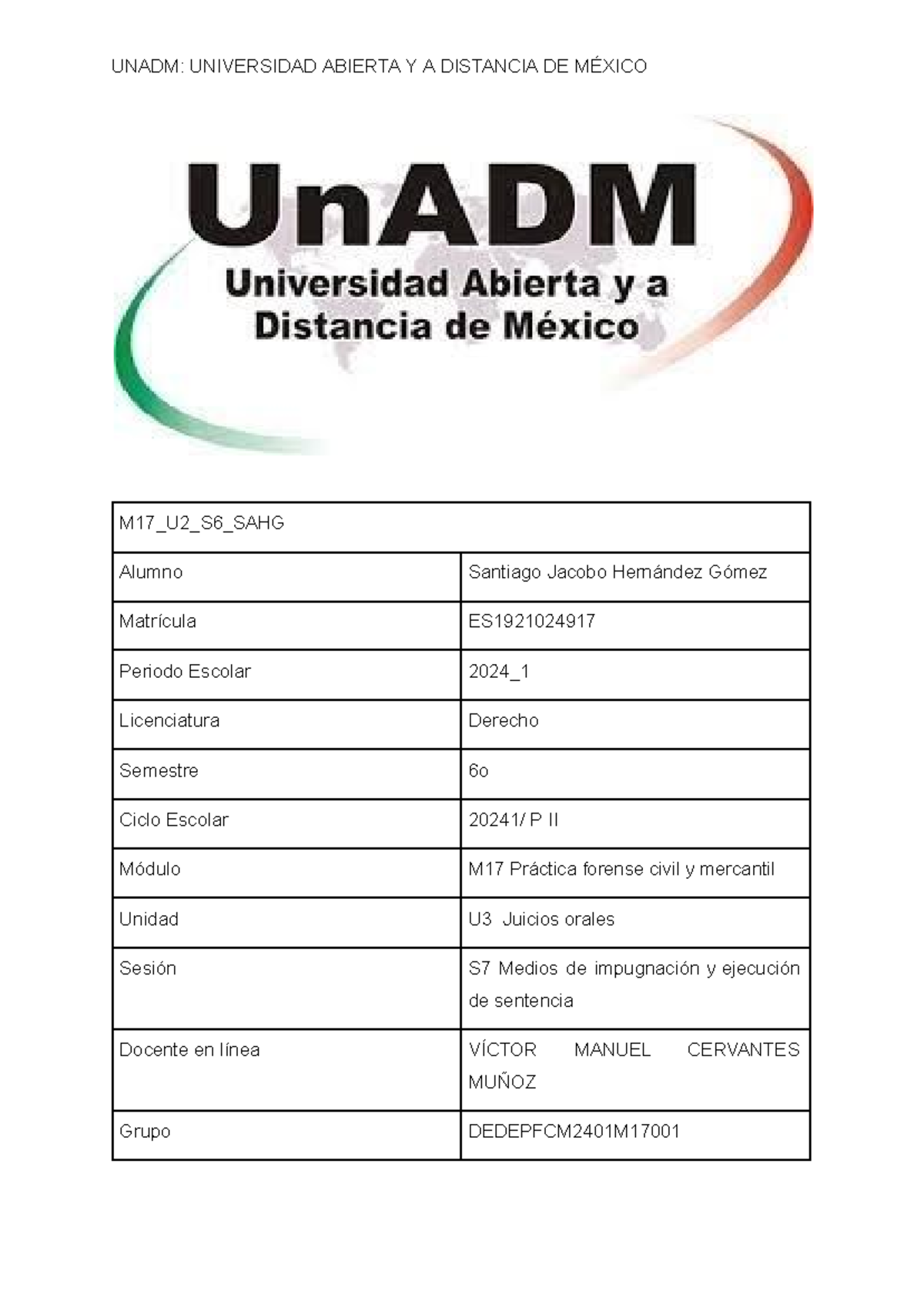 M17 U3 S7 SAHG - Impugnación y Ejecución en Derecho Civil y Mercantil ...